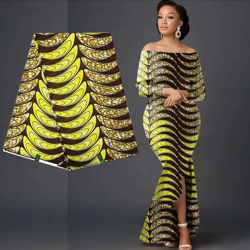 

Free Shipping 2019 Ankara hot sale Wax African Real Wax Veritable Wax dashiki party material For Women Dress 6yards