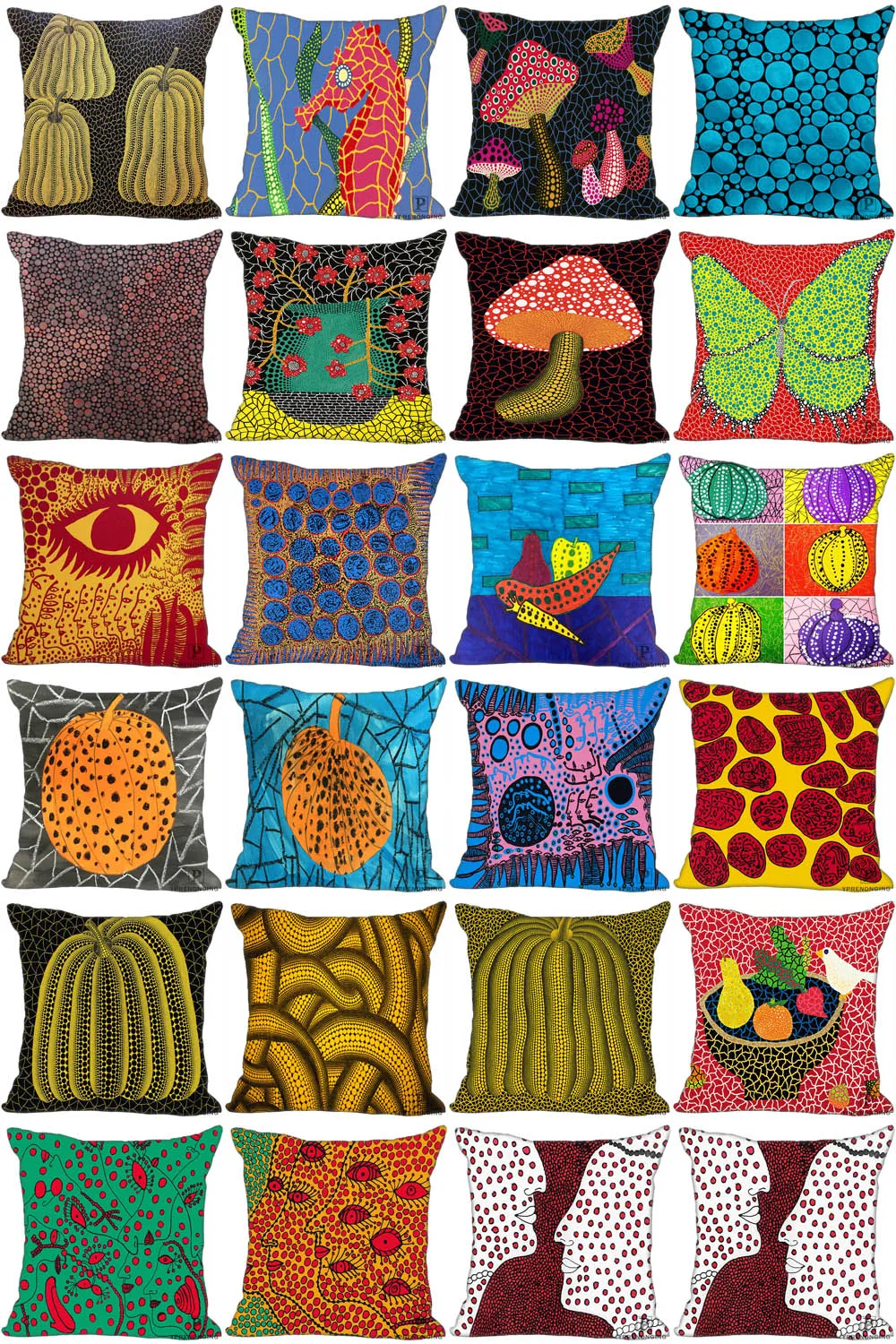 Декоративная Наволочка на заказ Yayoi Kusama квадратная Наволочка на молнии лучший подарок 35X35,40x40,45x45 см(одна сторона) 180516-10
