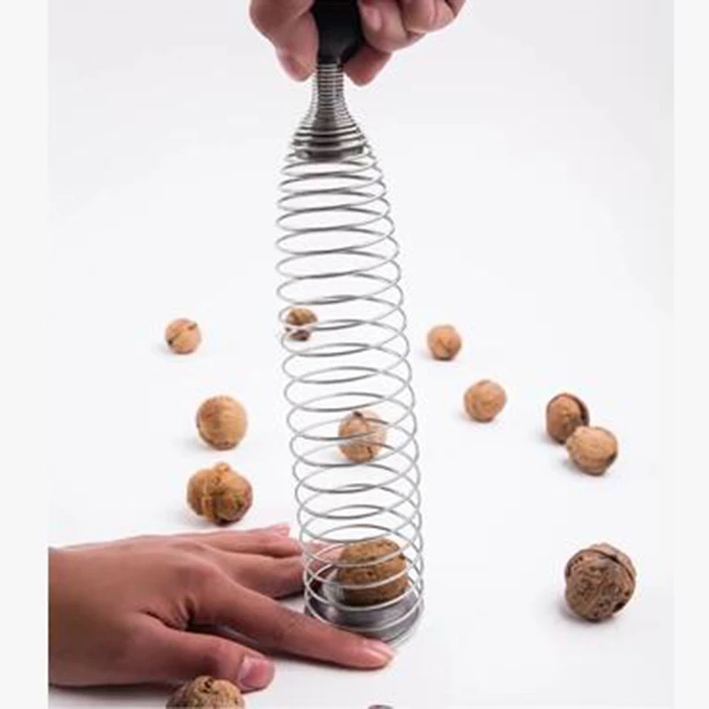 Открытый грецкий орех из нержавеющей стали пружинный крекер Креативные кухонные