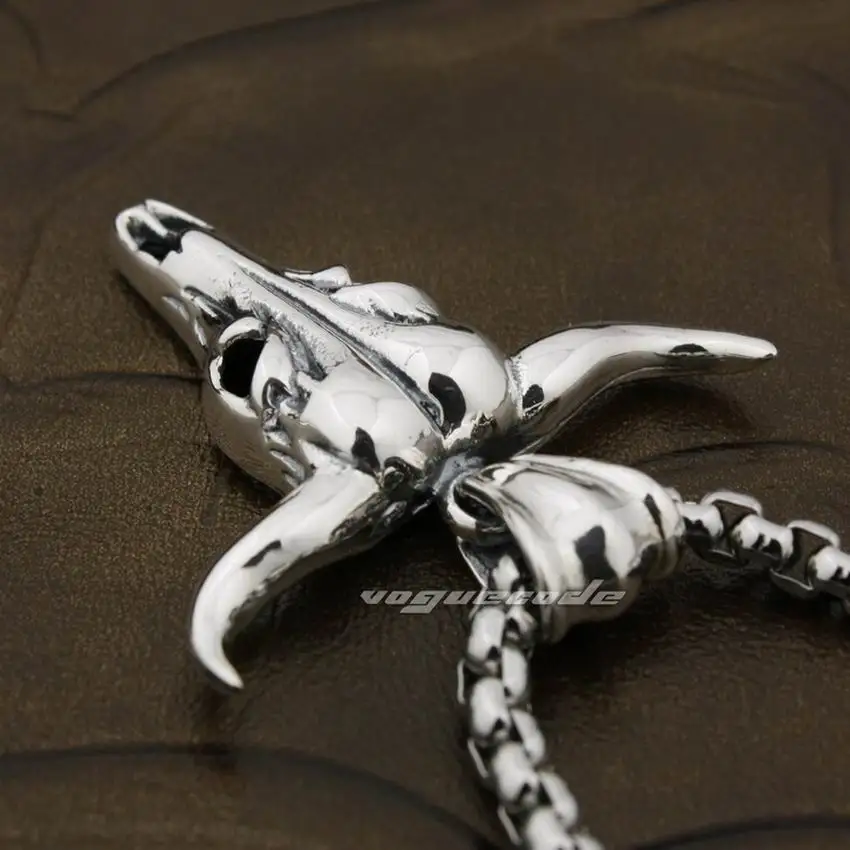 LINSION высшее качество Очаровательная большая фотолампа серебряная 8B004|biker pendant|buffalo
