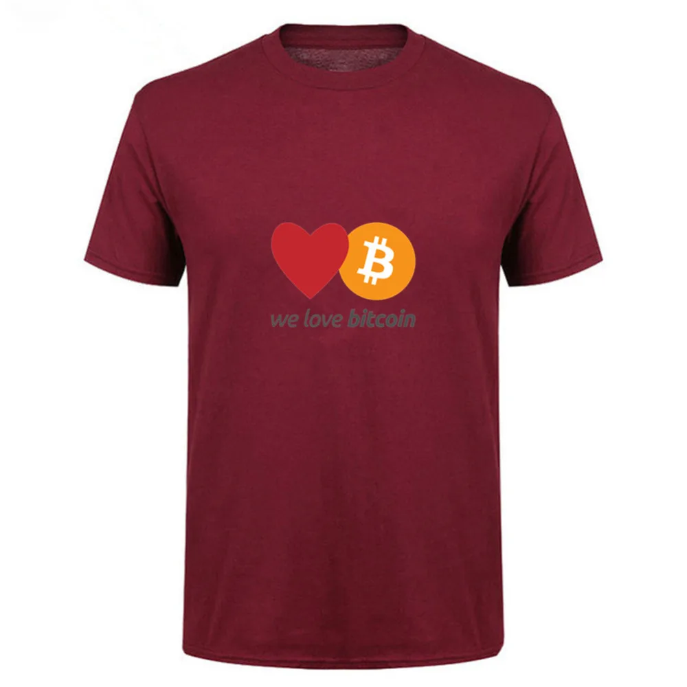 Мы любим два шага Bitcoin Для мужчин футболка 2018 Креативный дизайн Биткоин с