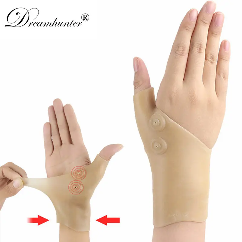 

1 Pair Magnetic Therapy Wrist Support Gloves Gel Silicone Arthritis Pressure Corrector Massage Pain Relief Gloves For Men Women