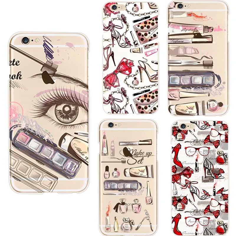 Мода Макияж Чехол Для Телефона для iPhone 6 s Plus Fundas Мягкий силиконовый Прозрачный