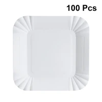 100pcs plates storage practical safe square paper plates disposable plates for fruits dessert cake snacks