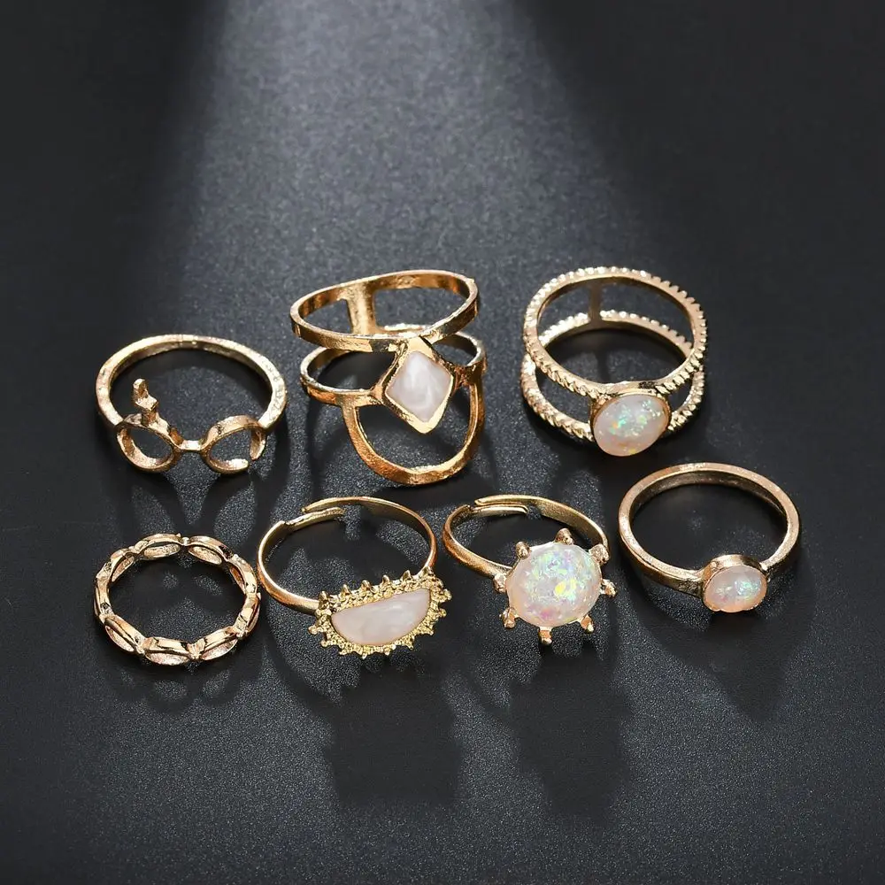 7 шт./компл. супер значение hyperbole Модный золотой цвет металлический панк красочный