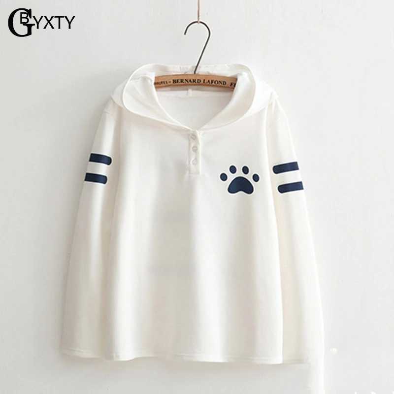 Женский пуловер с капюшоном GBYXTY poleron Kawaii Cat печатные толстовки 2019 весна осень