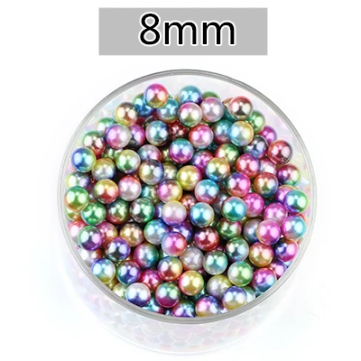 Colorful 8mm 50pcs Многоцветный непористой Пластик Бисер для одежды 4/6/8/10 мм Высокое качество, сделай сам, ювелирное изделие для свадьбы Цепочки и ожерелья ручной работы аксессуары - Цвет: Colorful 8mm 50pcs