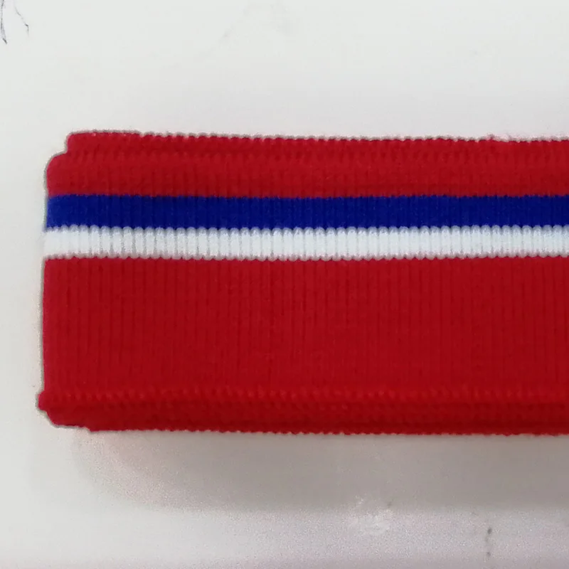 Red blue white 1 JIETAI красочные мерсеризованный хлопок трикотажные полосы ребра ткань тканевые аксессуары DIY воротник манжеты подол нижний воротник ничья текстурирование - Цвет: Red blue white 1