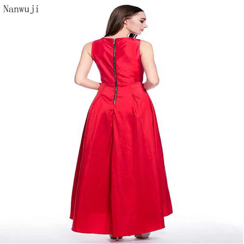 

In Stock Graceful Taffeta Bateau Neckline Hi-lo A-line Bridesmaid Dress