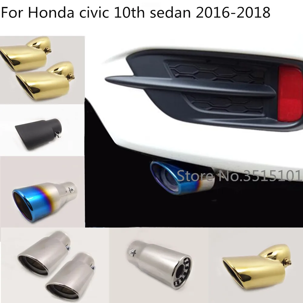 

Car Body Styling Cover Muffler Pipe Outlet Dedicate Exhaust Tip Tail For Honda Civic 10th Sedan 2016 2017 2018 2019
