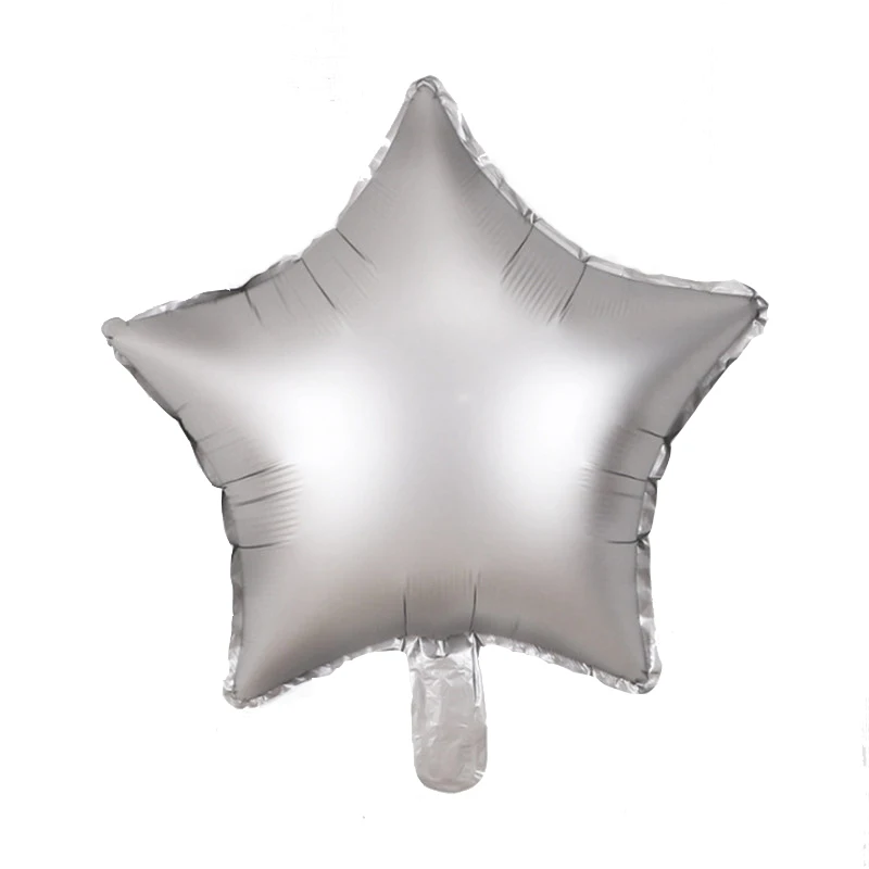 Star Silver 18 дюймов Звездное сердце матовые фольгированные шары на день рождения Воздушные гелиевые шары для свадьбы и дня рождения вечерние украшения Детские балоны - Цвет: Star Silver