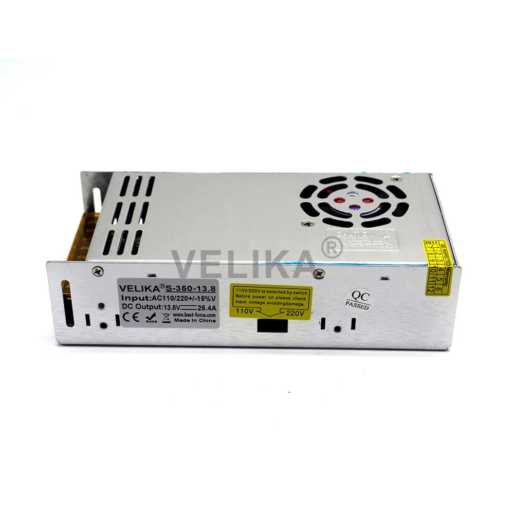 Лучшая цена dc13.8V 25.4A 350W Драйвер импульсного источника питания для Светодиодный светильник полосы Дисплей 110V 220V AC-DC 13,8 V SMPS