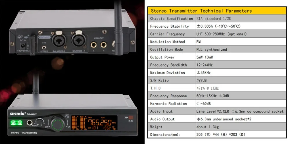 OKMIC 003UT передатчик 6202R ресивер беспроводное устройство в ухо монитор системы стерео Настоящее разнообразие для сценического монитора