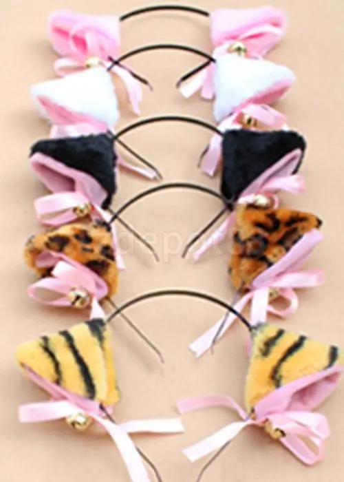 Повязка на голову с кошачьими ушками и колокольчиком новинка 2015|cat ear headband|ears