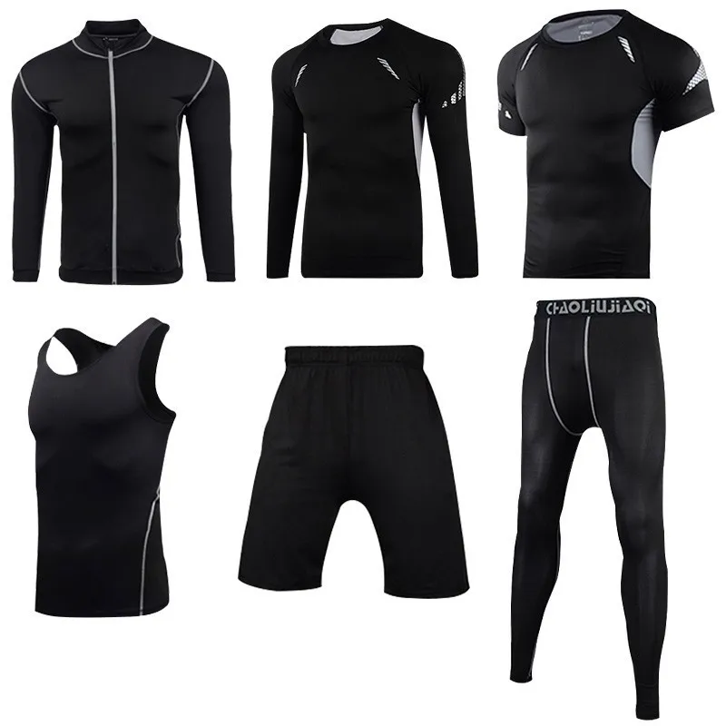 Men sportswear-25 Мужская спортивная одежда Компрессионные спортивные костюмы дышащий спортивный костюм для бега тренировки Спорт Фитнес Одежда наборы для бега одежда - Цвет: Men sportswear-25