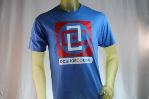 DC SHOES Мужская графика синего цвета футболка с красным &quotDC&quot спереди Футболка