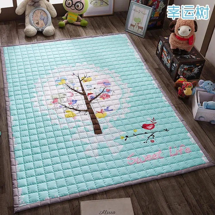 Хлопковый детский игровой коврик, детский коврик для ползания, 150*200 см, детский игровой ковер, детский коврик для гостиной, толстый пол, детский коврик для ползания, 1 шт