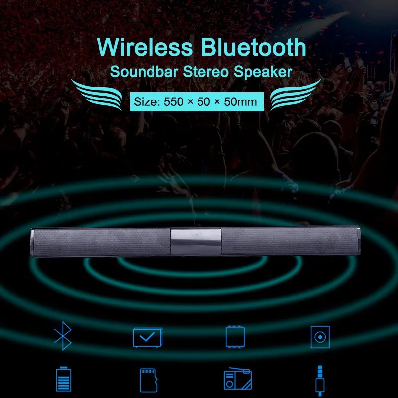 VTIN BS28B Беспроводной Bluetooth Саундбар Динамик домашний кинотеатр Soundbar, сабвуфер с RCA 3D стерео колонка с объемным звуком