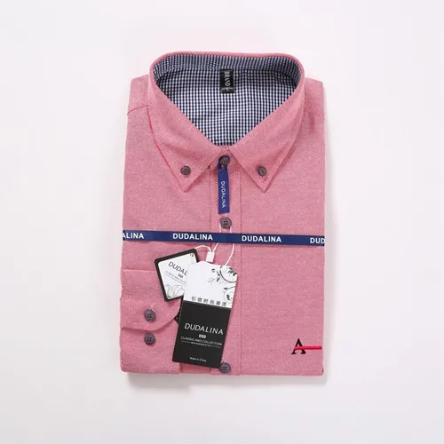 A5801pink Sergio K Dudalina Мужская рубашка оксфорд рубашка мужская рубашка с длинными рукавами Мужская одежда Slim Fit Повседневная мужская рубашка - Цвет: A5801pink