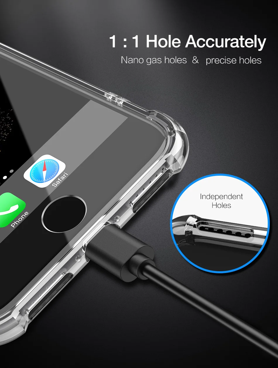 Силиконовый чехол для подушки безопасности для iPhone 7 6 6S 8 Plus 5 5S SE X XS MAX XR Coque Etui Прозрачный чехол для iPhone 8 XS Max X чехол s