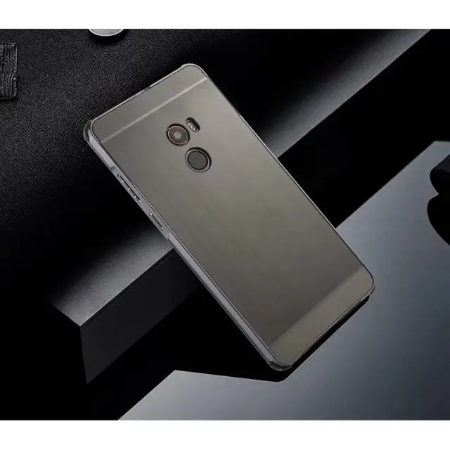 black Гальванический Алюминиевый металлический бампер для Xiaomi 6/Mix2/note3/Redmi NOTE 4X чехол PC задняя крышка противоударный чехол для телефона - Цвет: black
