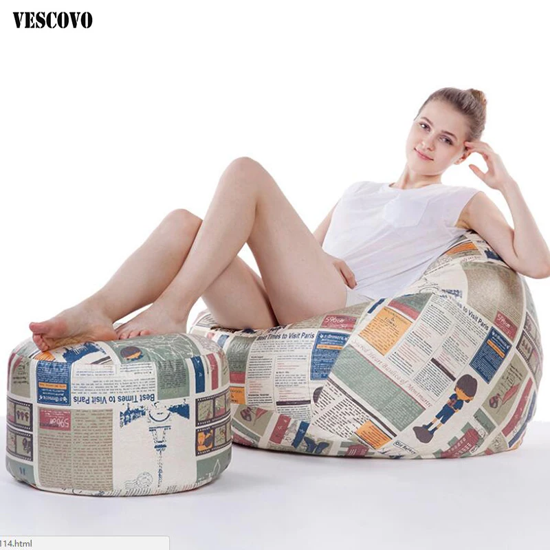 VESCOVO татами мешок фасоли отдыха ленивый стул диван кровать 80*90/100*120 см | Мебель