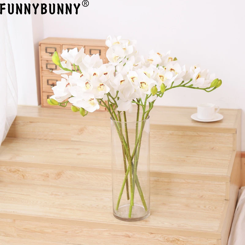 Искусственный цветок орхидеи FUNNYBUNNY украшение для дома свадьбы зеленая