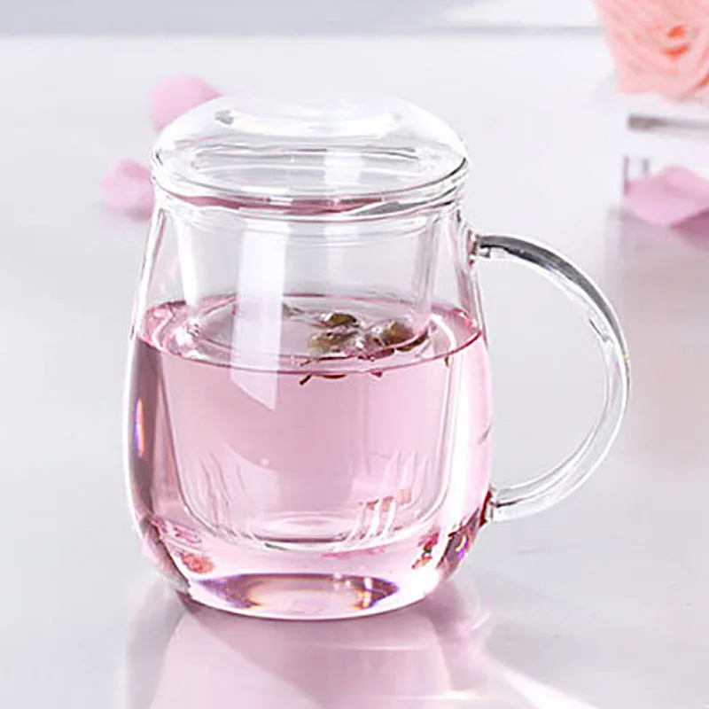 Маленький стеклянный чайник ручной работы с чайным фильтром простые утренние