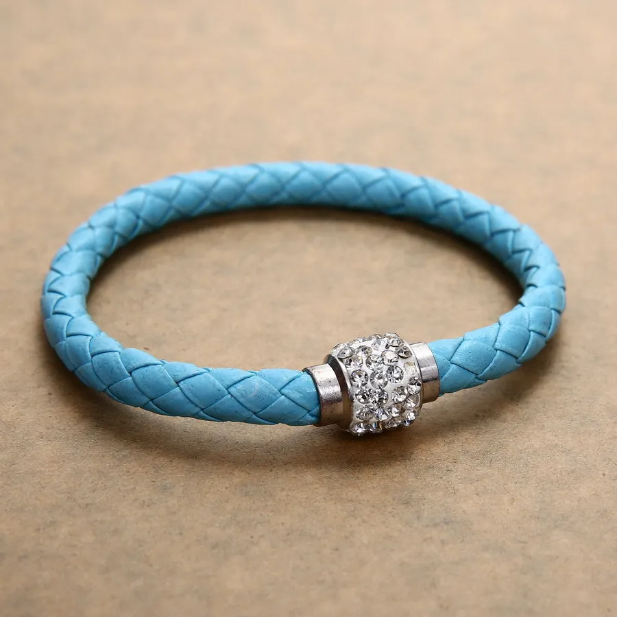 Женский браслет смесь кристаллов кожаный чехол для браслета Запонки панк