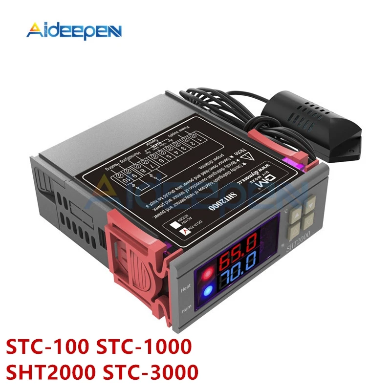 AC 110-220V DC 12 V-72 V STC-100 STC-1000 SHT2000 STC-3000 Цифровой термостат регулятор температуры термометр датчик гигрометр