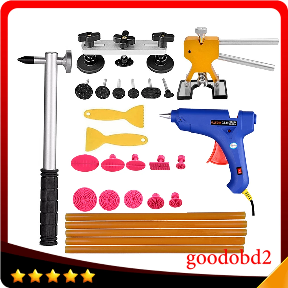 Car Tools set Dent Removal Tool Paintless Dent Repair Tools Dent Puller kit Dent Lifter 10x Glue Tabs Pulling Bridge Herramentas