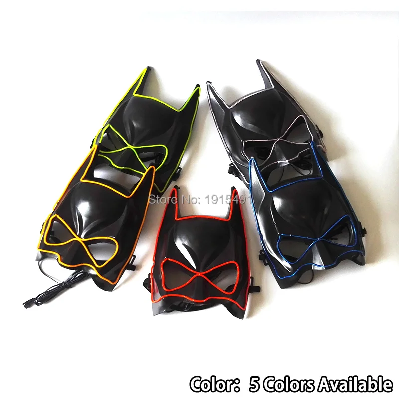 Лидер продаж оптовая продажа 5 шт./лот светящаяся маска с Бэтменом полулицевая EL