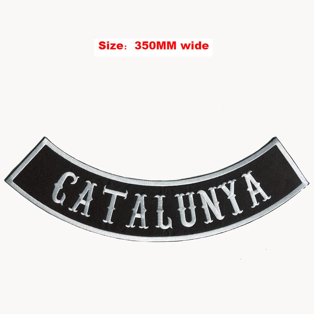 

CATALUNYA рокер куртка на заднюю панель с полной защитой из заплата вышивки 350 мм широкий в стиле жилетки; Байкерские/costura/costurar apliques