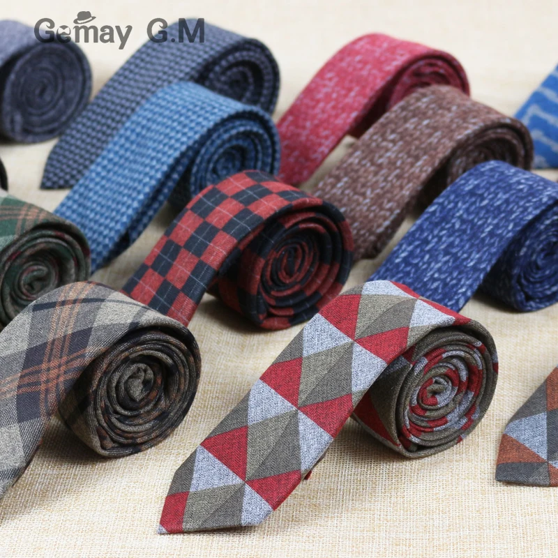 Модные обтягивающие хлопковые Шерстяные Галстуки для мужчин на заказ фирменные