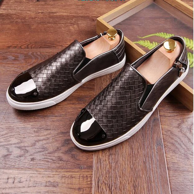 Италия Стиль Мужчины Slip-on Мокасины Натуральная Кожа мужская Платье Обувь