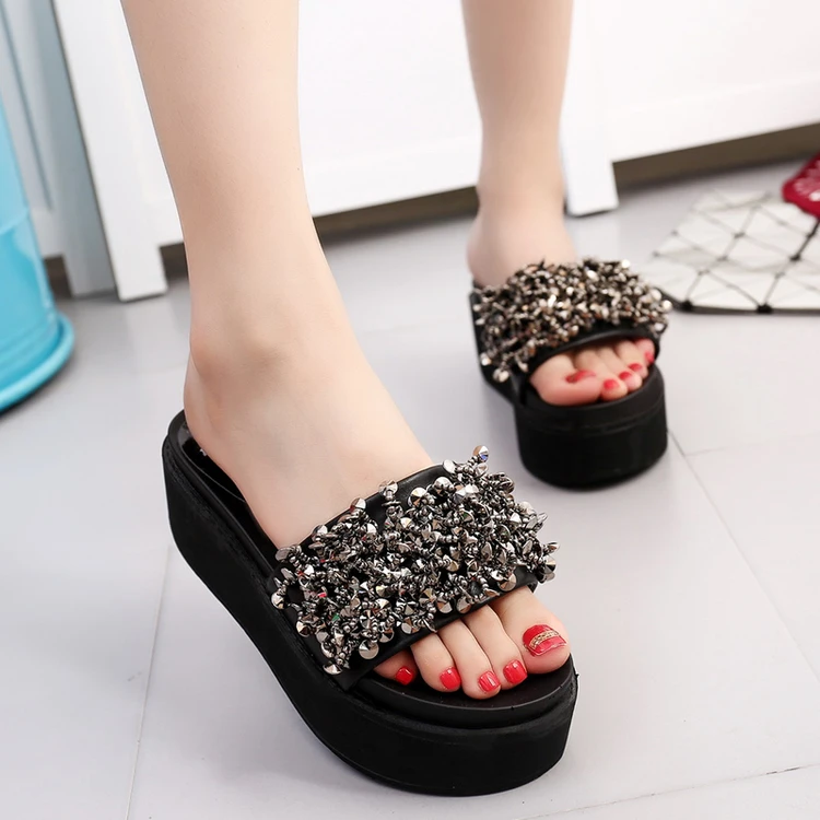 Заклёпки Дизайн Роскошные Брендовые женские сандалии с открытым носком пляжная