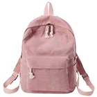 Женский вельветовый рюкзак, школьный рюкзак в полоску в стиле преппи, из мягкого вельвета