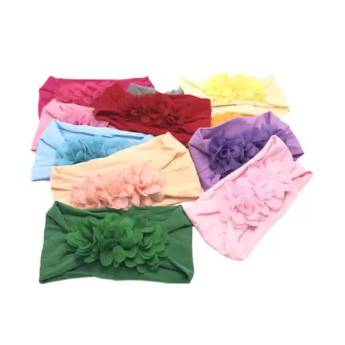 Модная детская шляпа повязка на голову с цветами для маленьких девочек головные