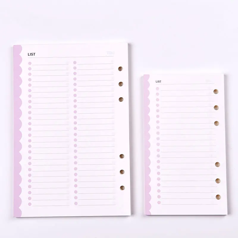 Оригинальный спиральный блокнот с 6 отверстиями внутренний бумажный core милый