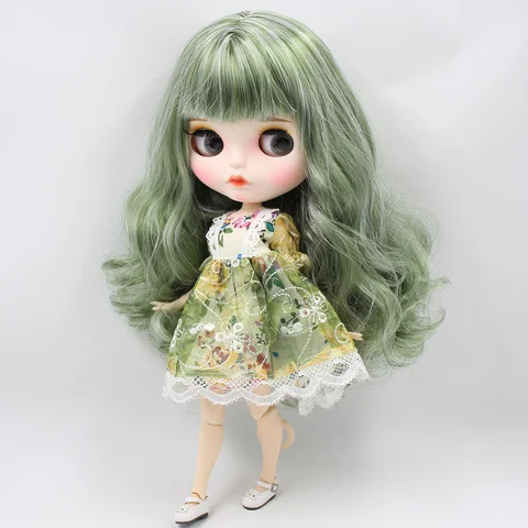 Кукла на заказ ICY DBS Blyth No.BL4299/136 зеленая белая с волосами 1/6 bjd ob24 аниме