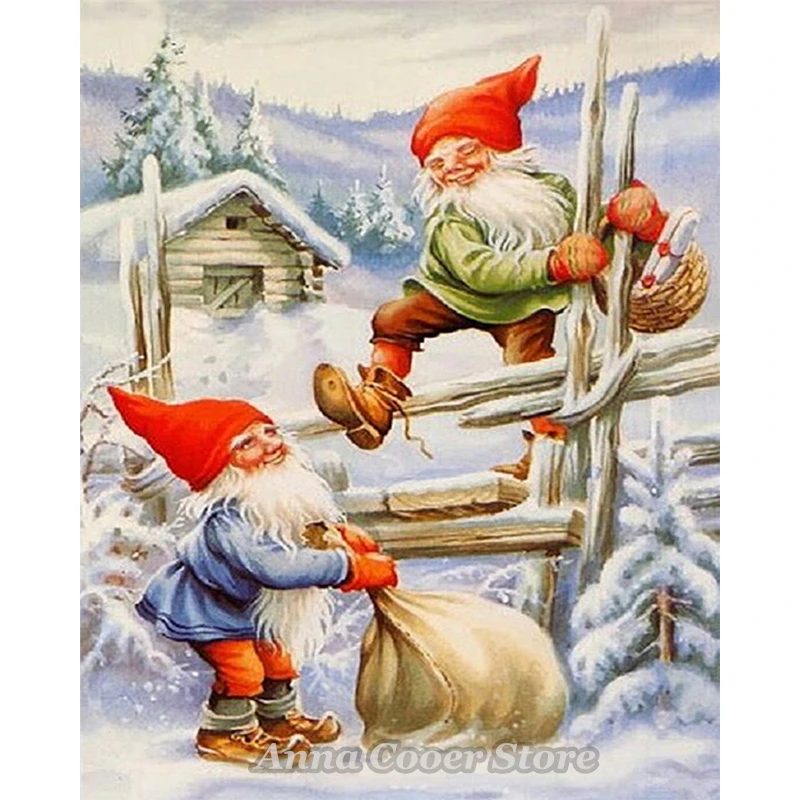 

Full Square / Round Drill 5D DIY Diamond Painting Christmas Dwarf 3D Diamond Embroidery Cross Stitch Diamond Dotz Decoration