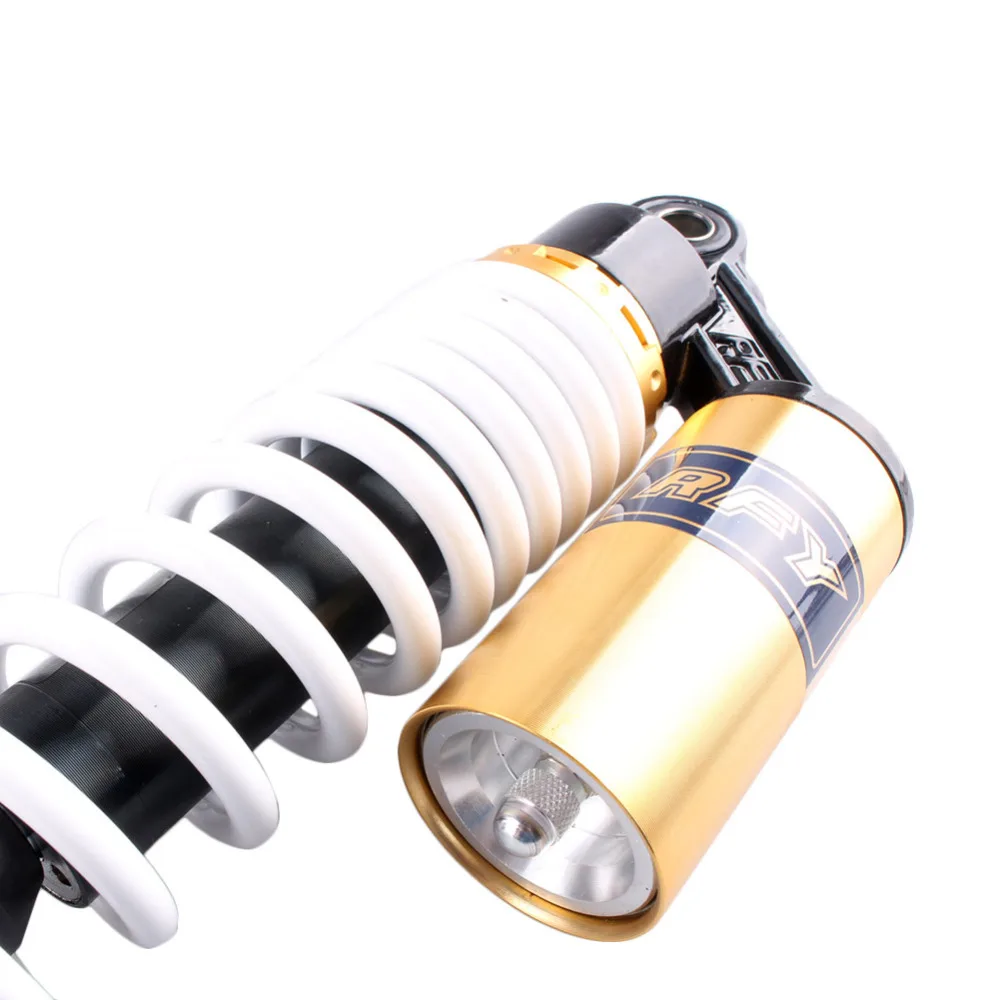 

415mm Rear Air Shocks Absorber Suspension Cushion With Clevis For Honda UTV Quad Scooter Moped ATV, White/Gold