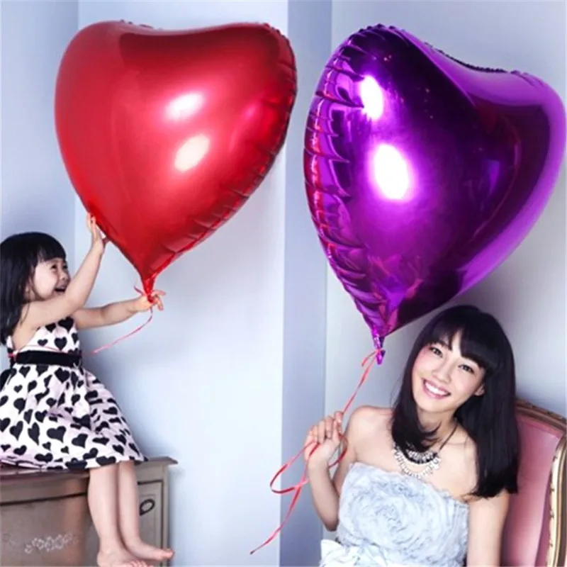 1pc 36-inch Pentacle Heart-shaped Aluminum Foil Balloon Wedding Room Decoration Birthday Party Surprise Floating Helium | Дом и сад