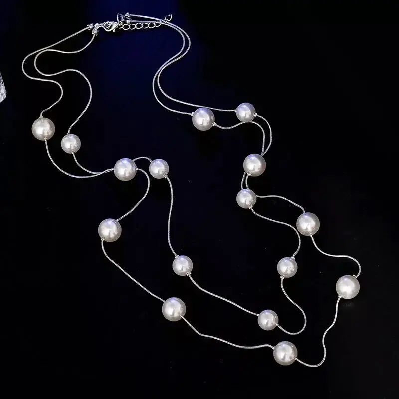 Lemon Value Fashion Charm Statement Maxi Pendants Gold Color Imitation Pearl Long Necklaces Women Wedding Jewelry Collier ZA440 | Украшения