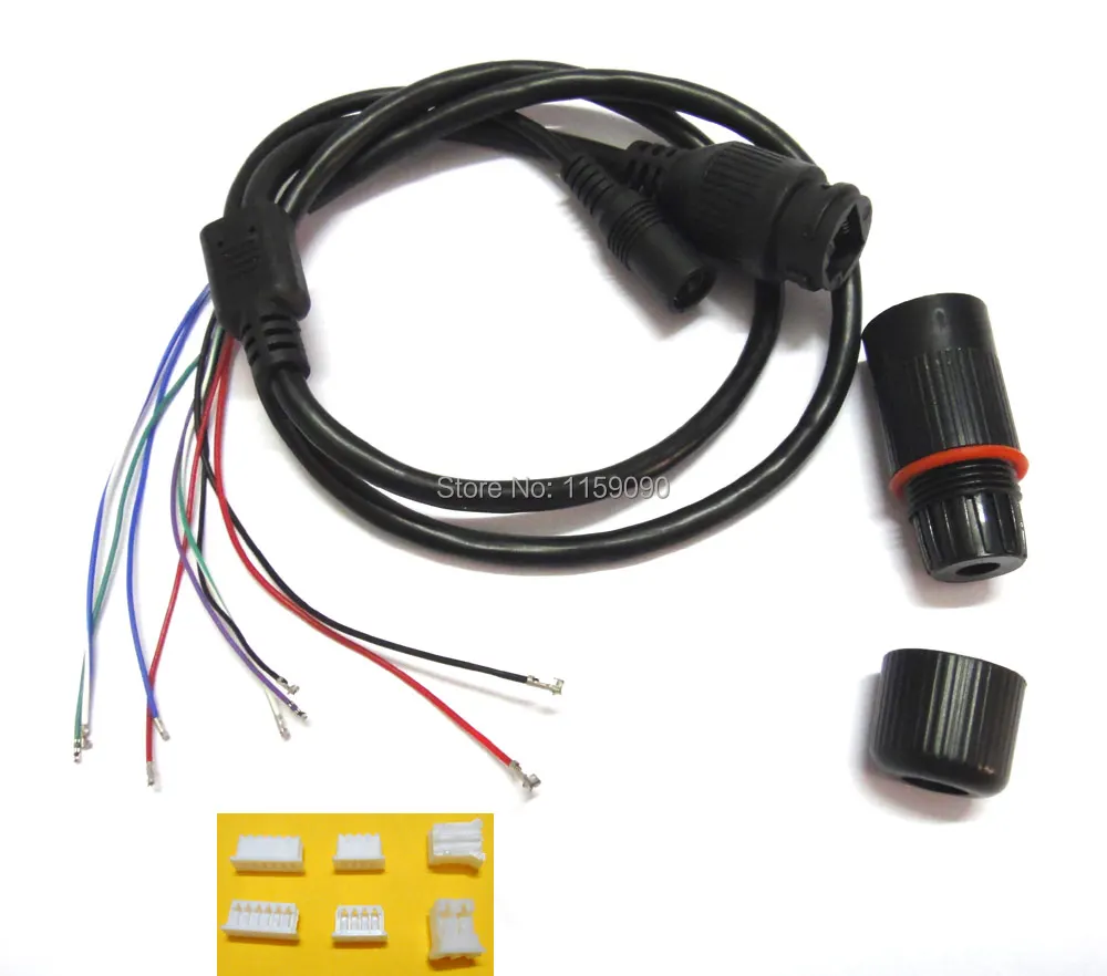 100Pcs DC+RJ45 Module Video Power Cable CCTV IP Camera  With Terminals for another End in Connection to Camera Module