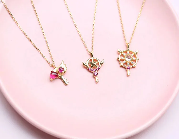 Набор карт captor Cardcaptor SAKURA кимоно SAKURA Li Syaor аксессуары 925 серебряные ювелирные изделия серьги ожерелье Очаровательная Коллекция