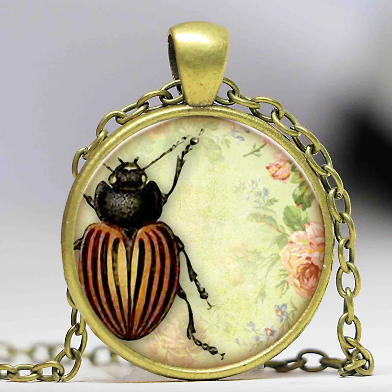 Колье Chokers винтажное ожерелье с изображением жука животных логотипом насекомого