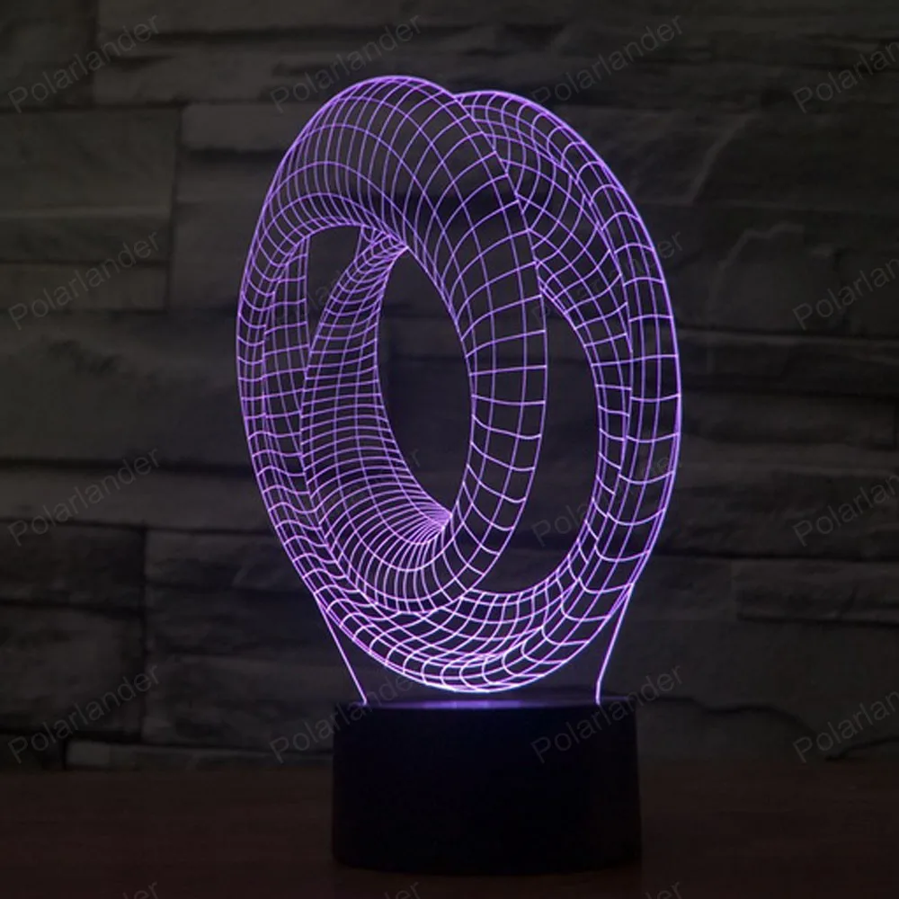 3D красочные огни Аннотация акриловый светодиодные лампы стерео визуальная