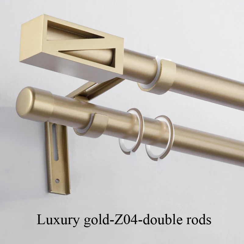 double rods (color) Дизайн exrea-толстый алюминиевый сплав карнизы аксессуары модные Macaron Цвета серии одиночные двойные карнизы - Color: double rods (color)