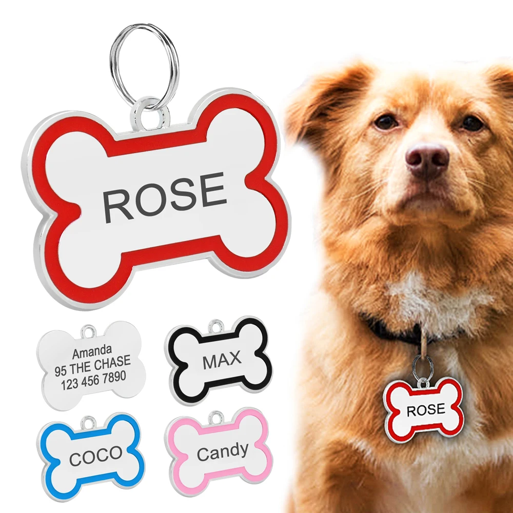 Бирка для удостоверения личности собаки в форме кости анти потерянная бирка